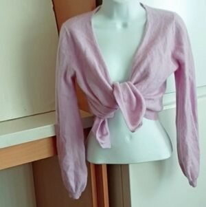 Cashmere Wrap Cardigan Sweater In Lavender sz 1